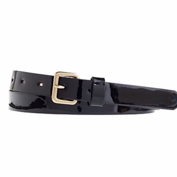 J. Crew Black Patent Leather Belt XS
